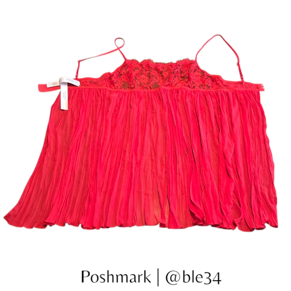 SOLD Victoria's Secret Dream Angels Dare to Dream Red Lace Pleated Babydoll Sm - Picture 8 of 11